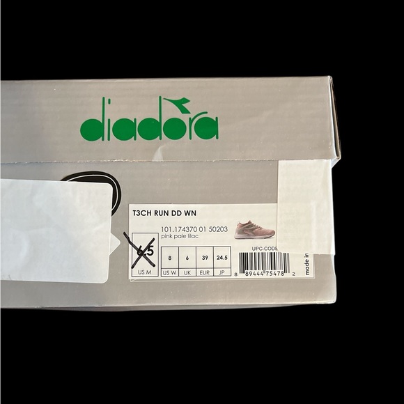 Diadora - Pink/Gray Knit Lace-Up Sneakers - Size 8 - Picture 8 of 8
